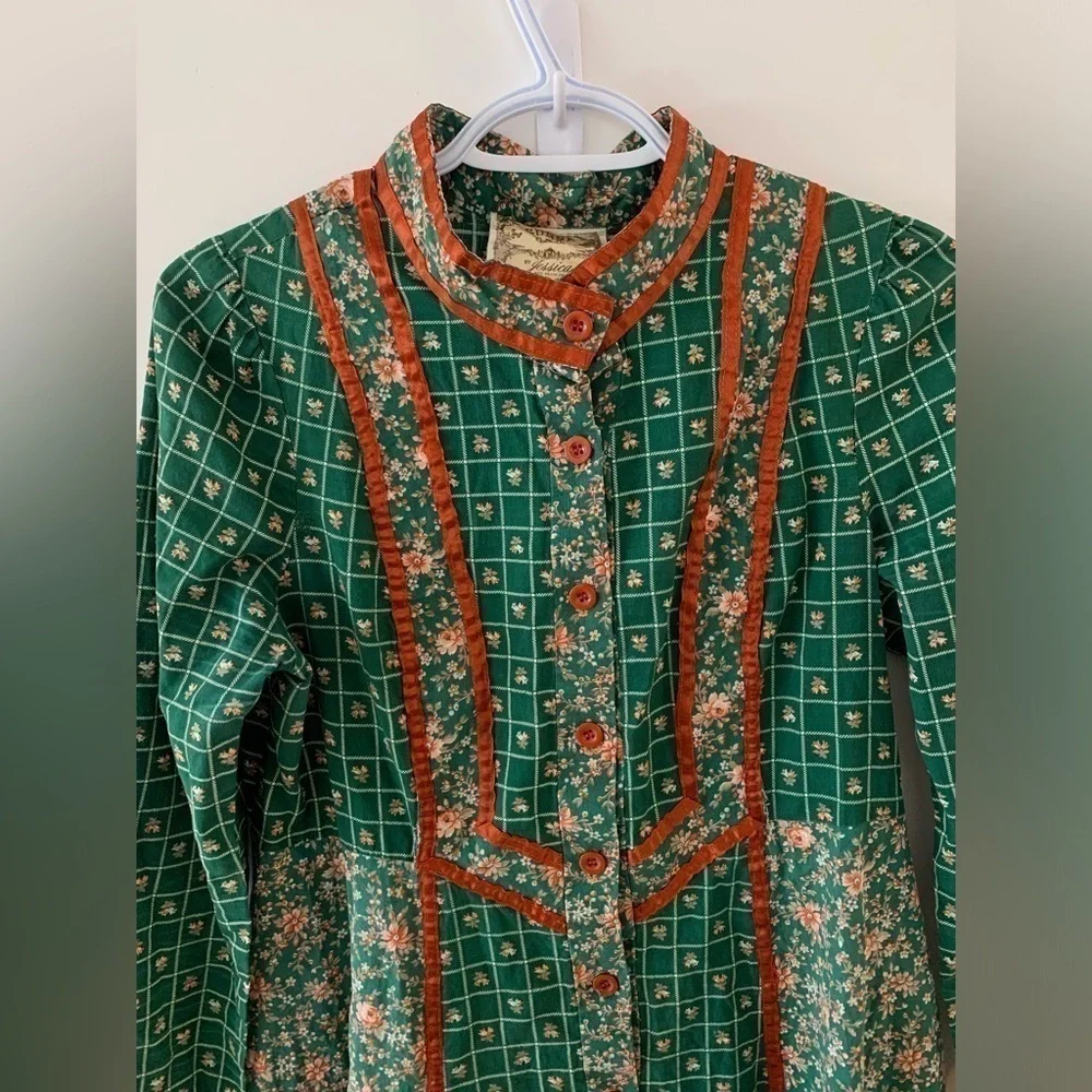 GUNNE SAX Green Floral  Prairie Dress - Picture 6 of 11